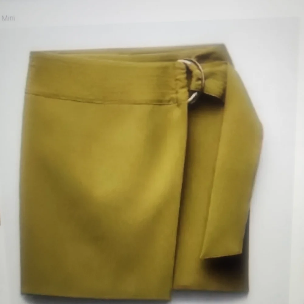 ZARA Olive Green Wrap Skirt Size XS
